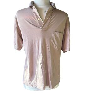 Vintage super soft KangaROOS Men's Beige Polo pocket Shirt cotton blend sz L